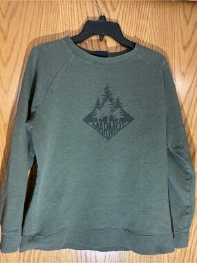 Marmot Forest Green Crewneck Sweatshirt with Tree Logo